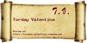 Torday Valentina névjegykártya